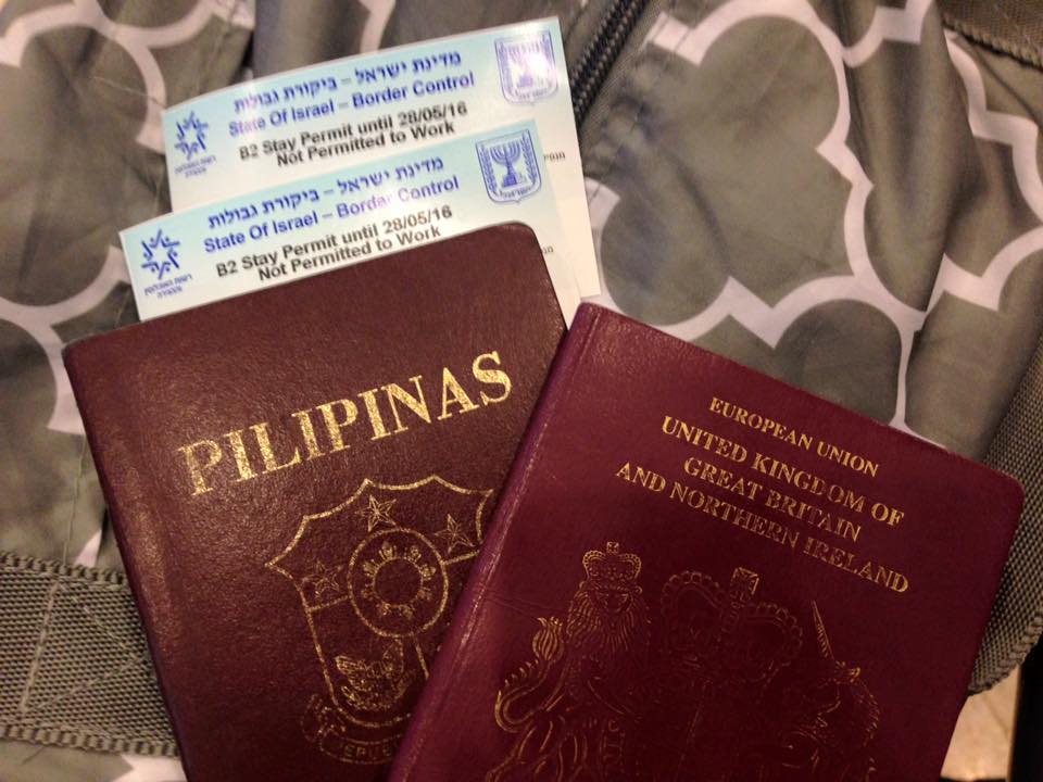 Travel to Israel for Filipinos - Blue card for Entry stamp